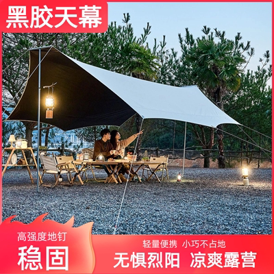黑胶天幕帐篷户外野营蝶形遮阳棚