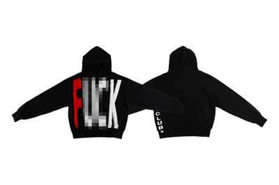 99CLUB脏话长毛400G原创潮小众重磅连帽卫衣