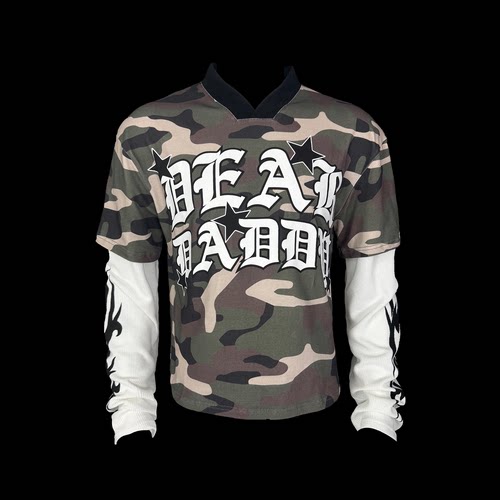 99CLUB趣味标语图腾迷彩假两件