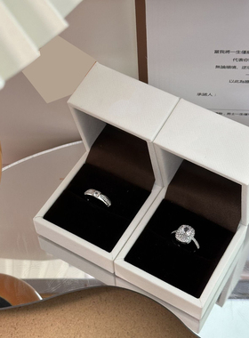 Dr Wife一生一枚钻戒纯银莫桑钻女情侣对戒求婚结婚订婚戒指仿真