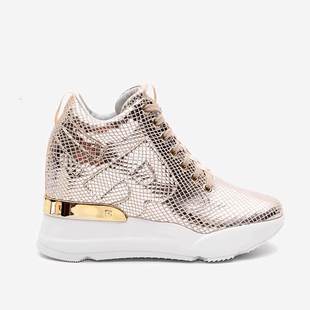 新款 厚底鞋 秋冬山羊皮女鞋 时尚 隐形内增高9CM休闲跑鞋 ROTELLI