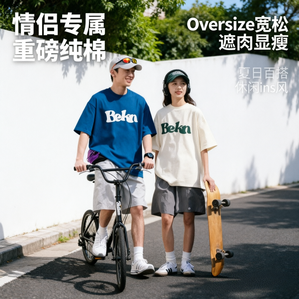 新款短袖t恤男夏季韩版潮流简约半袖上衣港风宽松休闲潮牌体恤衫