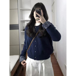 子两件套装 入秋搭配一整套小个子穿搭减龄复古港风高级感毛衣裤 女
