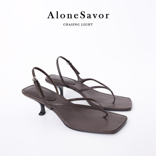 ALONESAVOR中跟夹趾凉鞋