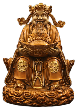 铜臻祥黄铜招财中式店铺财神爷
