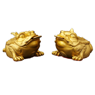 富贵三足铜金蟾金蝉招财聚财摆件办公室大号蟾蜍小手把件八方来财