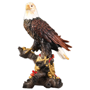 老鹰铜摆件壮志雄心黄铜鹰首装饰品家居玄关客厅桌面全铜摆饰送礼
