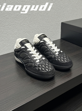 【奇奥古迪】小香风菱格纹棒球运动鞋休闲鞋熊猫鞋小白鞋德训鞋女