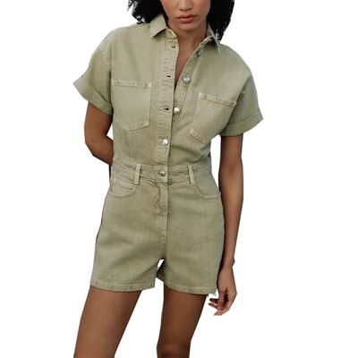 Vintage high waist pleated joined shorts复古高腰褶皱连体短裤