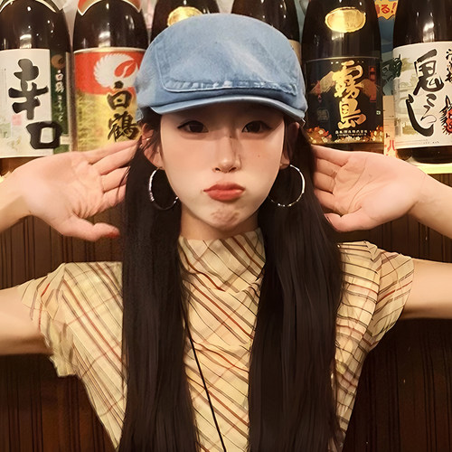 2026新款牛仔贝雷帽女夏季大头围