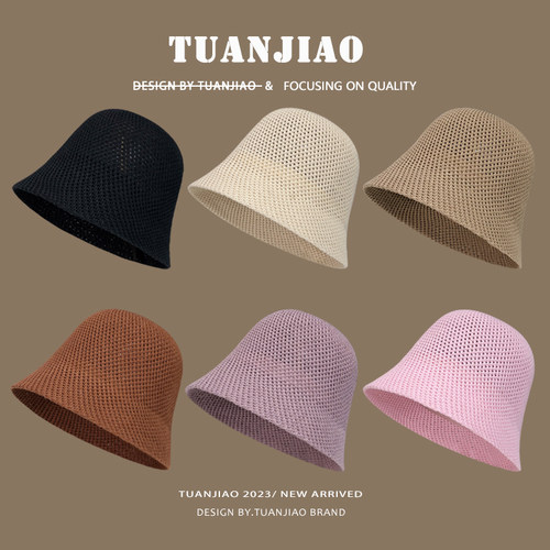 帽子女2025新款春夏薄款镂空渔夫帽显脸小百搭水桶帽素颜遮脸盆帽