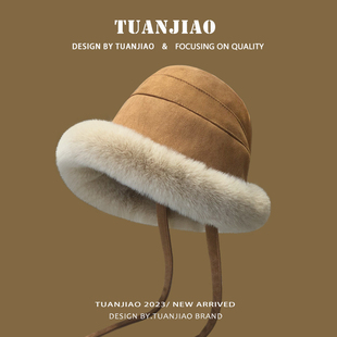 帽子女2025新款 加绒加厚渔夫帽电动车防风保暖棉帽防寒雷锋帽 冬季