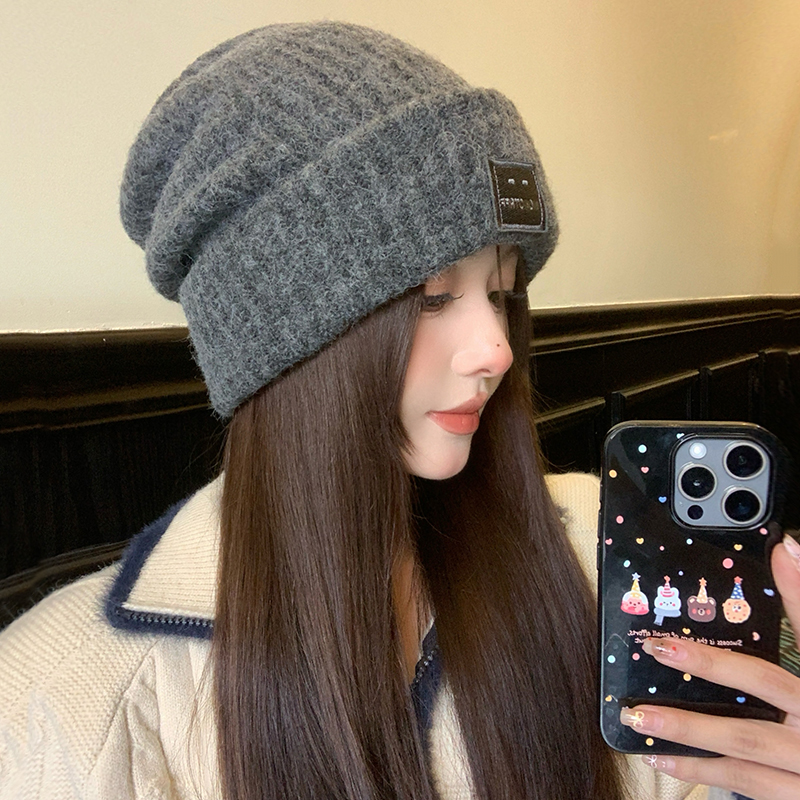 大头围骑车防寒保暖护耳毛线帽