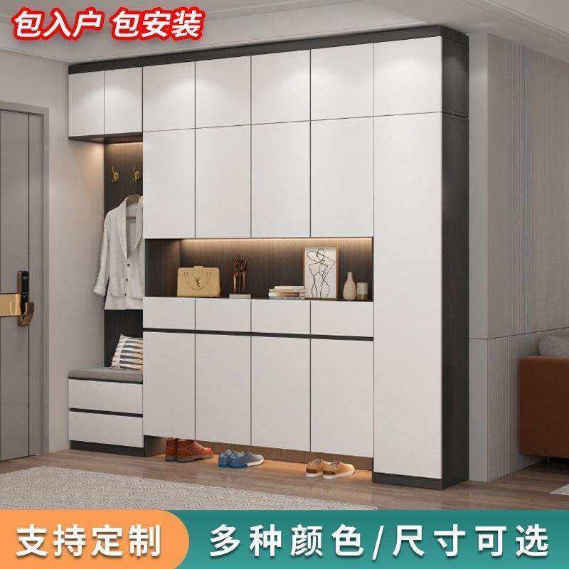 鞋柜玄关柜一体加高家用门口定制通顶超大容量进门靠墙入户收纳柜