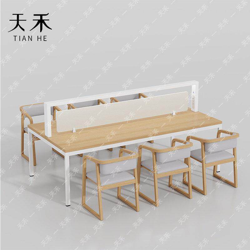 定制图书馆专用阅览桌学校大学生考研自习室实木带灯阅读桌椅组合