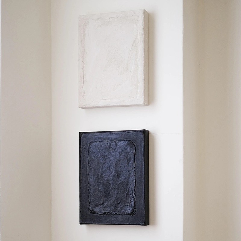 奶油风肌理法式装饰画网红电表箱挂画免打孔厨房餐厅墙面小尺寸
