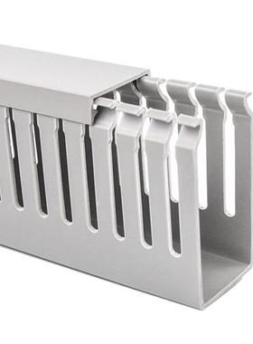 pvc线槽明装塑料阻燃灰色工业配电柜电箱细齿行线走线密齿卡线槽