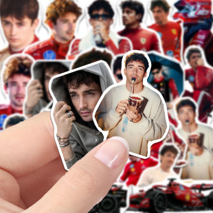 F1勒克莱尔高清防水贴纸手账装饰运动员法拉利赛车手帅气diy贴画