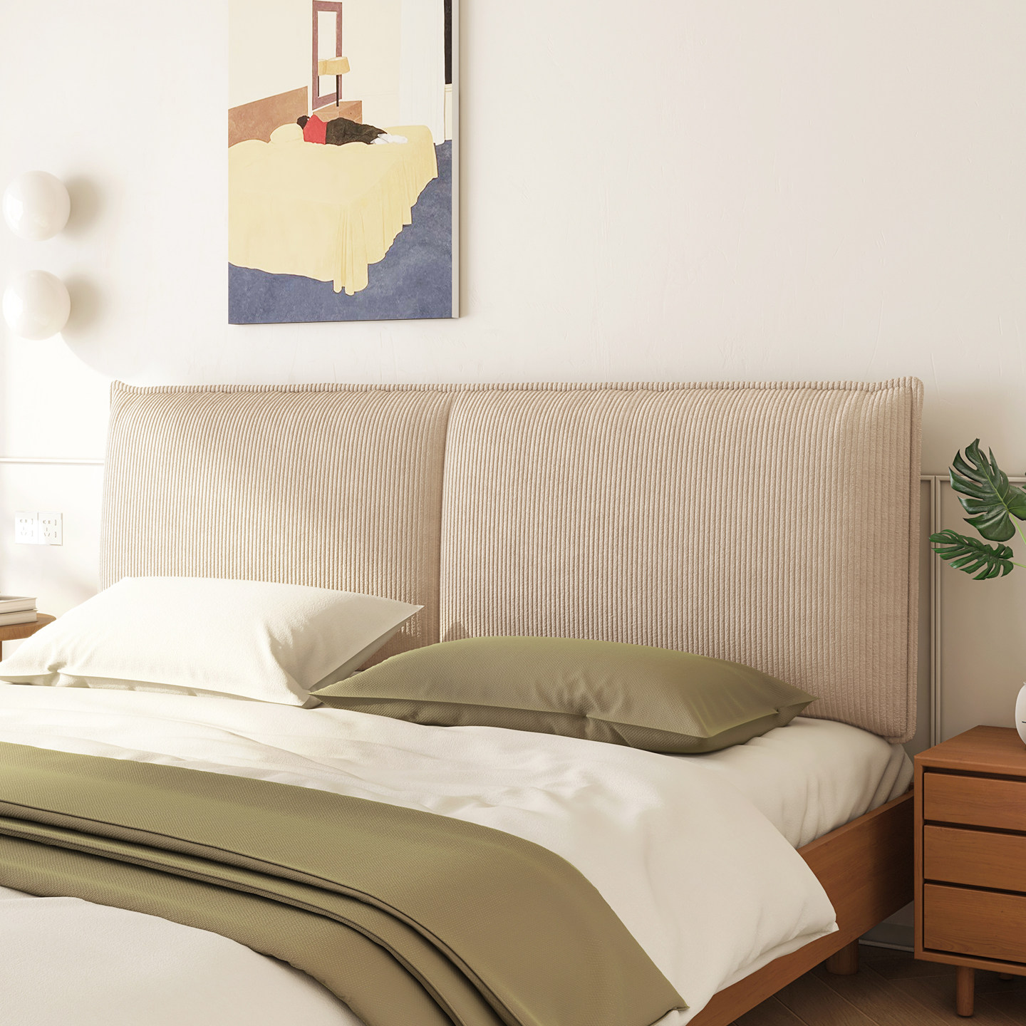 床头软包靠背榻榻米无床头靠垫2025新款灯芯绒床上靠背垫防撞软垫,居家布艺,床头靠垫,淘宝优惠券,粉丝福利购,淘宝优惠卷