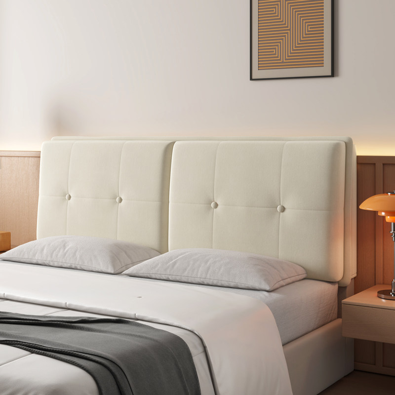 床头软包靠背2025新款榻榻米靠垫床上靠背垫木头床铁艺床防撞软垫