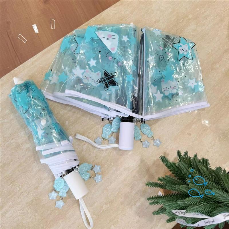 凯蒂猫长柄透明全自动儿童雨伞