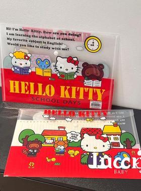 证件夹护照袋可爱卡通kitty文件夹a4资料夹试卷初中学生用收纳袋
