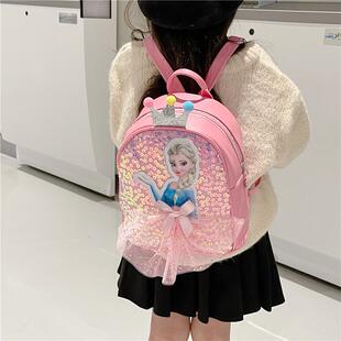 儿童卡通幼儿园背包女孩可爱宝宝迷你爱莎公主书包女童春游双肩包