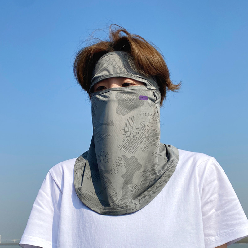 全脸遮阳防晒面罩护颈防紫外线男士口罩男款夏季冰丝骑行透气围脖