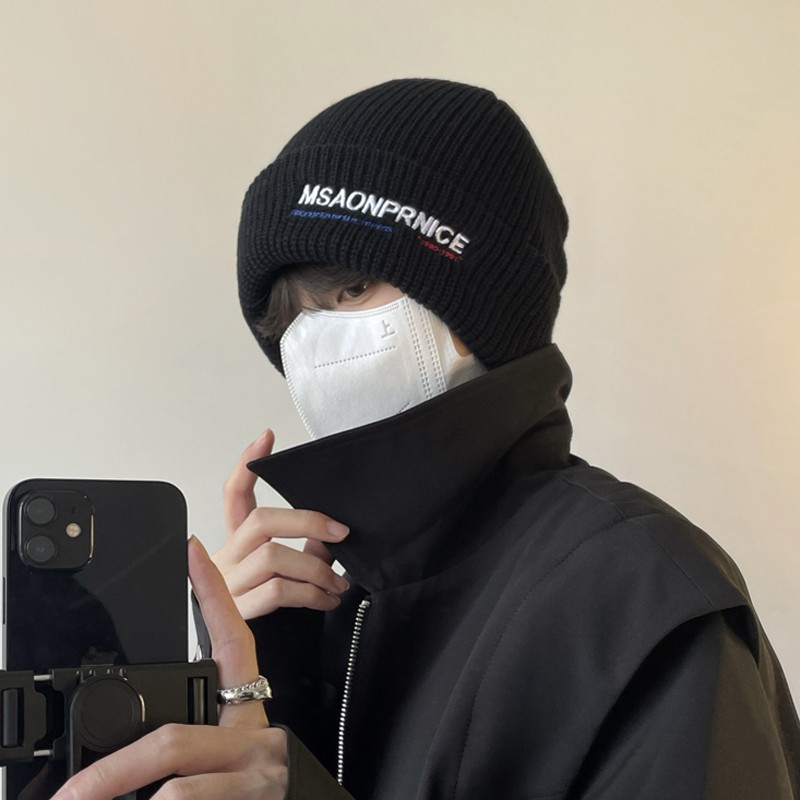 秋冬保暖字母针织帽子男毛线帽