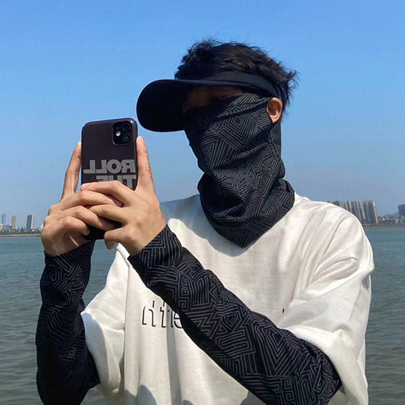 冰袖男士夏季防紫外线开车骑行护臂手臂手套户外钓鱼防晒冰丝袖套