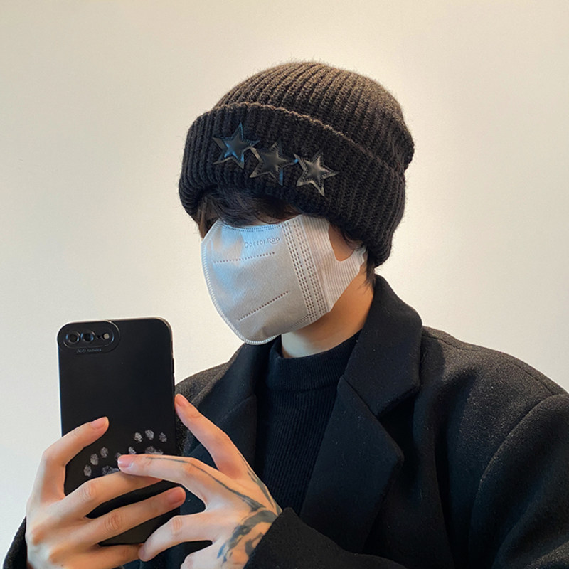 帽子男款冬天五角星毛线帽大头围显脸小护耳针织帽骑车防寒保暖潮,服饰配件/皮带/帽子/围巾,帽子,淘宝优惠券,粉丝福利购,淘宝优惠卷