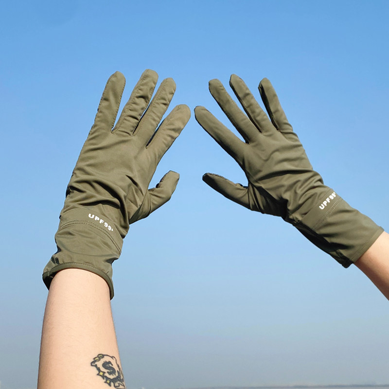防晒手套男款夏季防紫外线户外骑行开车透气防滑触屏冰丝手套男士