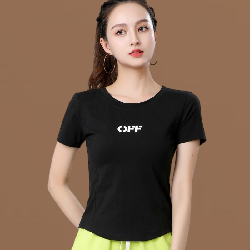 广场舞服装新款鬼步舞运动健身操短袖上衣时尚跳舞衣服表演服女棉