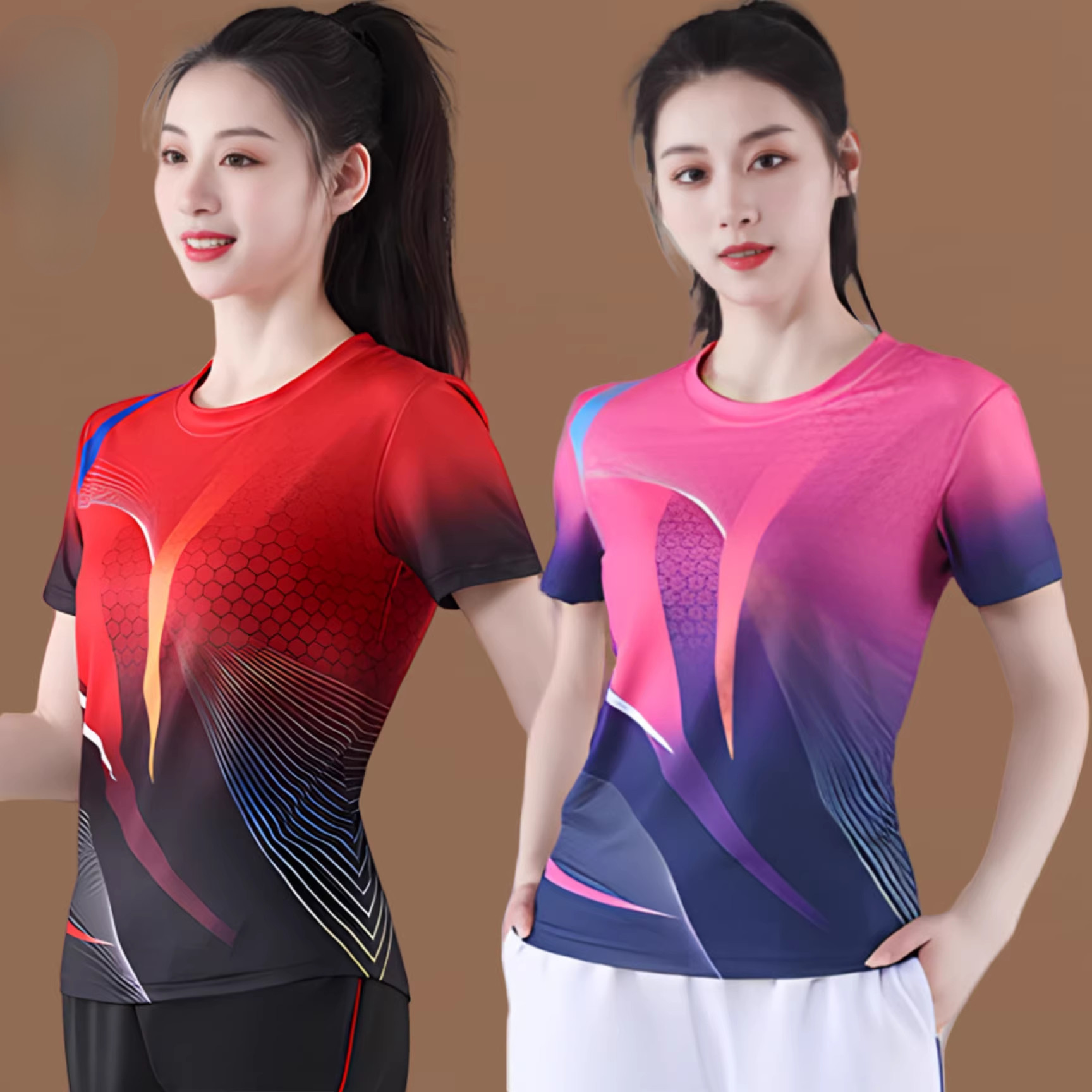 广场舞服装春款运动短袖上衣