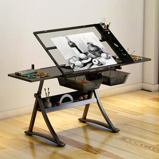 亚克力面双副板美术绘图桌升降书画绘画画图画案制图桌子