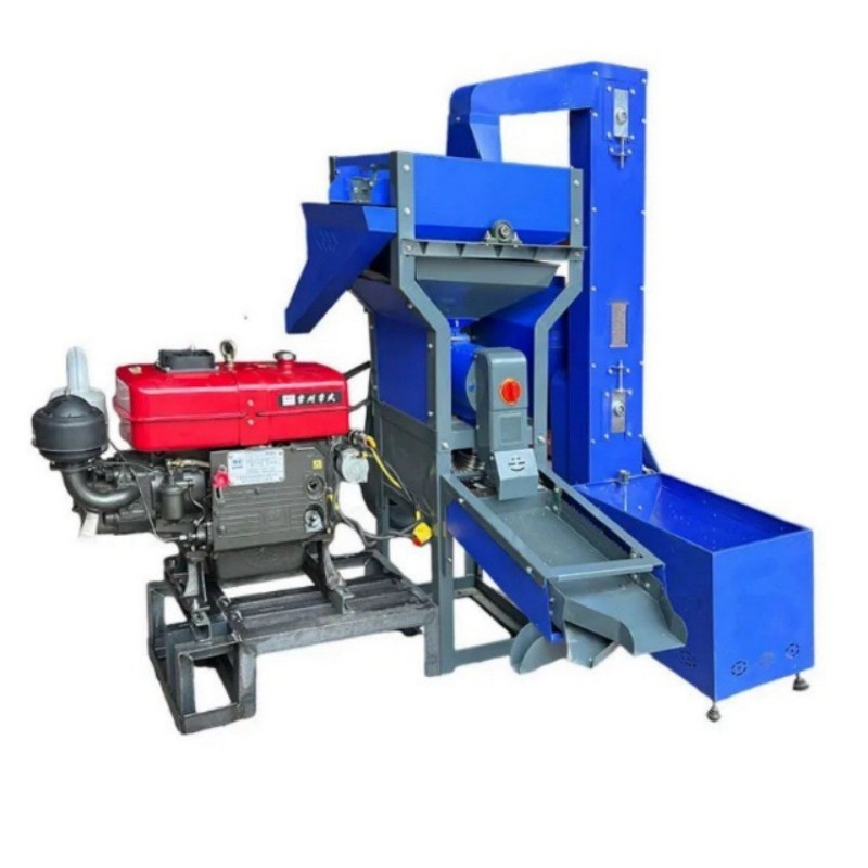 15马力柴油机带动碾米机多功能去皮机稻谷脱壳机木箱包装外贸出口