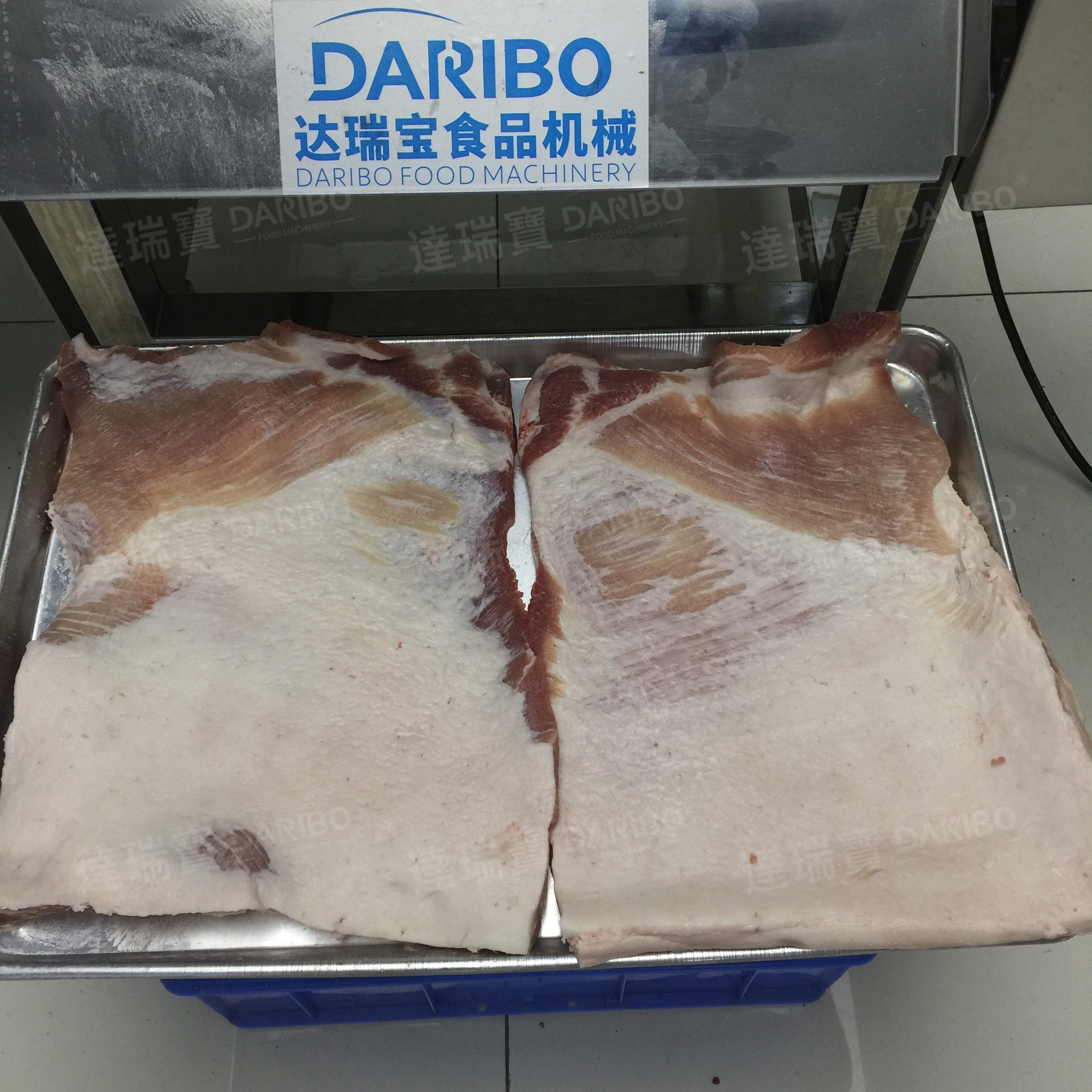 W 水产加工鮰鱼鱿鱼三文鱼切片机平剖开片机 新鲜大块肉类剖片机