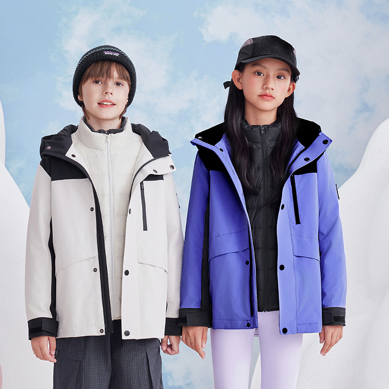 鹅小宝三合一加厚男女童鹅绒服