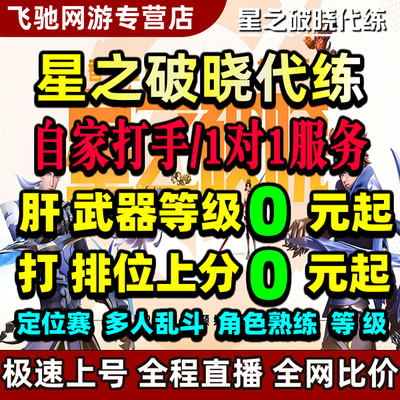 星之破晓代练代肝排位赛段位多人乱斗角色熟练度铭文武器等级活动