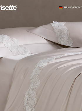 irisette德国高奢140支长绒棉蕾丝四件套法式高级感亲肤床单床笠