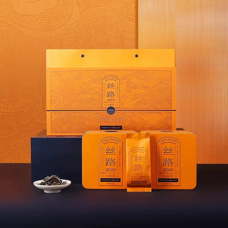 品品香2019白牡丹福鼎白茶丝路2019原料白牡丹112g礼盒装