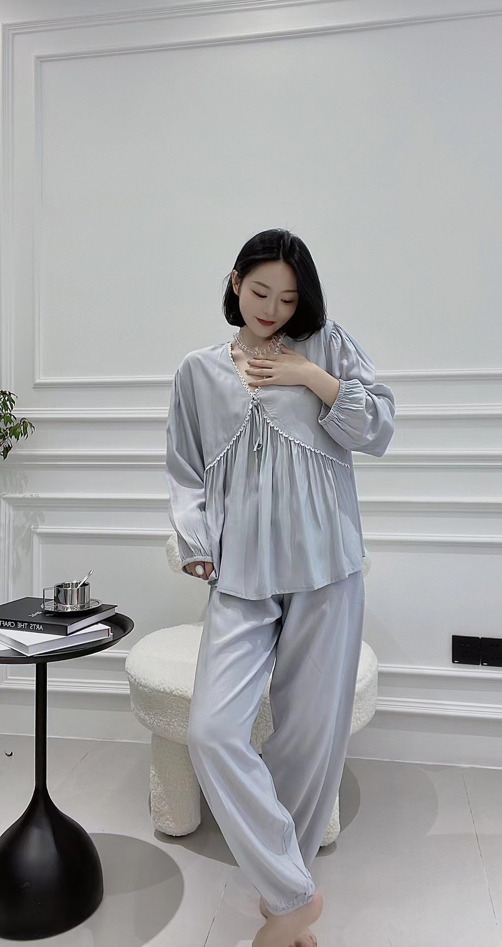 维安花密甜美娃娃领睡衣女2023年新款红色本命年时尚洋气结婚家居