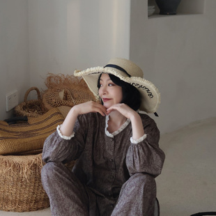 维安花密棉质碎花睡衣女长袖翻领可外穿家居服套装高级感休闲风