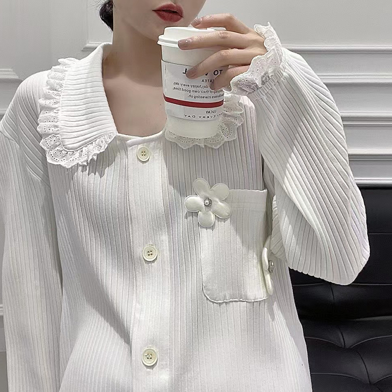 维安花密冬季小香风睡衣女珊瑚绒长袖长裤加厚加绒保暖森林系套装