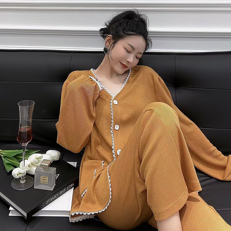 维安花密睡衣女薄绒少女网红风家居服俩件套装高级感气质秋冬显白