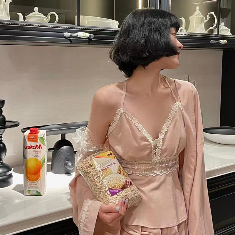 维安花密【漫野碎花】法式碎花睡衣女纯棉小吊带俩件套家居服