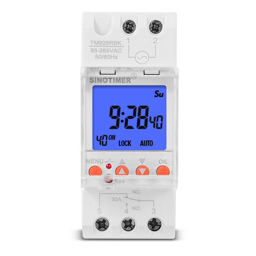 TM928RBKL 智能打铃仪定时器 大屏显示可换电池背光 85-265V 30A