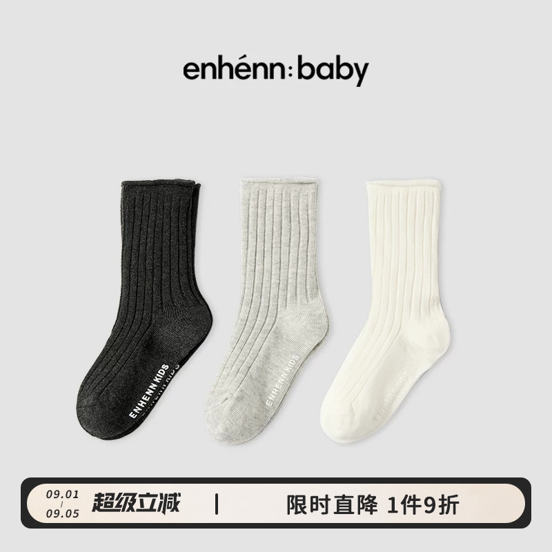 enhennbaby婴儿长款堆堆袜儿童吸汗长筒袜防滑袜子宝宝地板袜图片