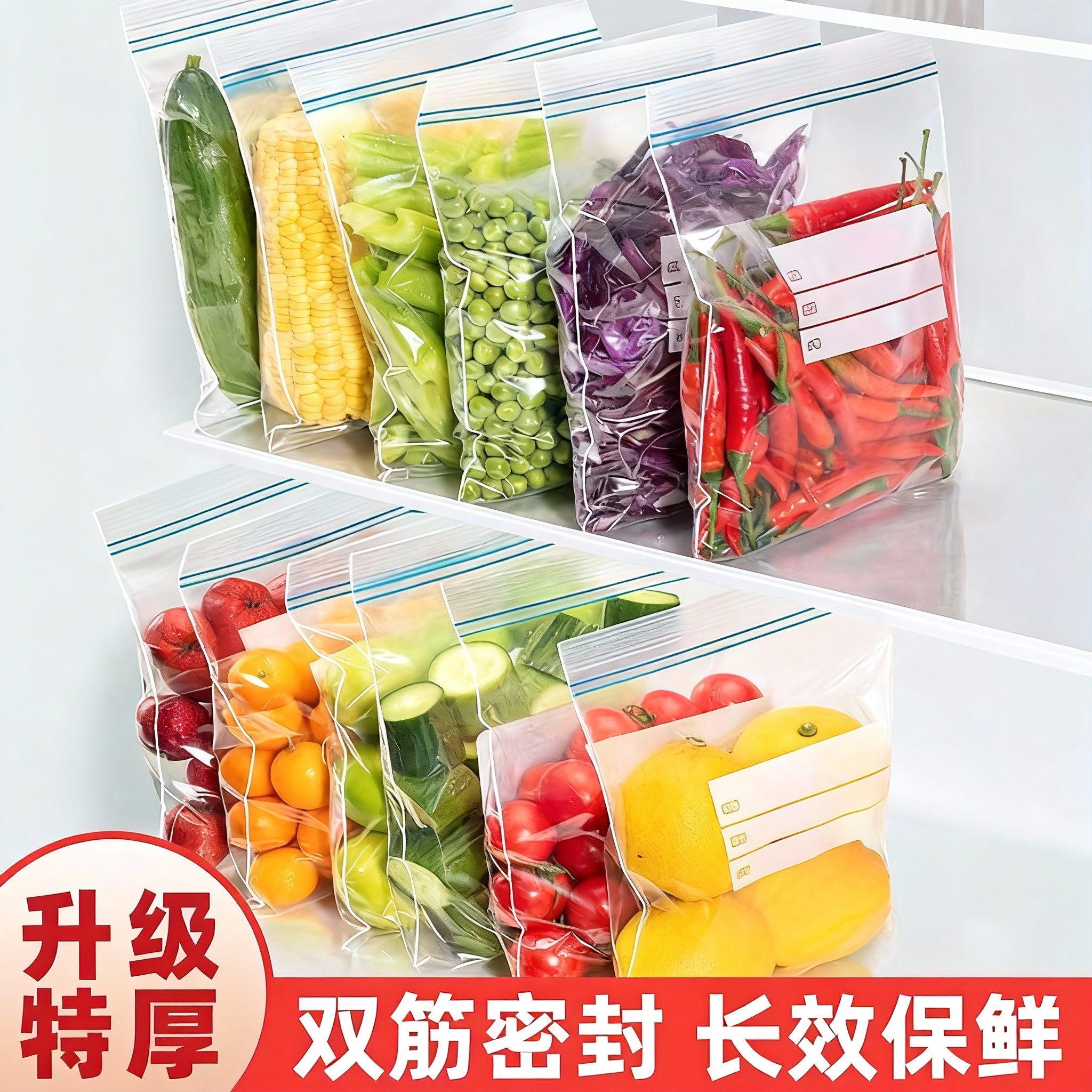 密封袋食品级保鲜袋自封袋塑封加厚家用冷冻专用多功能冰箱收纳袋