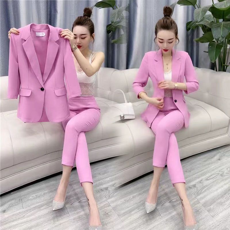 高级感秋季2023新款韩版西装套装女洋气西服修身显瘦两件套女